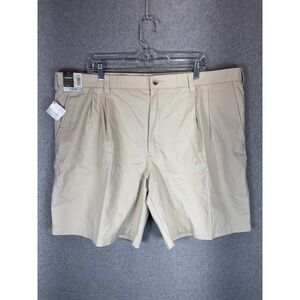 Cherokee Shorts‎ Mens 42 Khaki Comfort Waist Pleated Casual Ultimate Khaki NWT